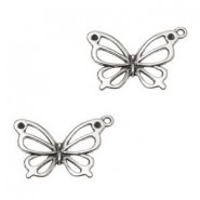 Metal charm Butterfly 23x18mm Antique silver